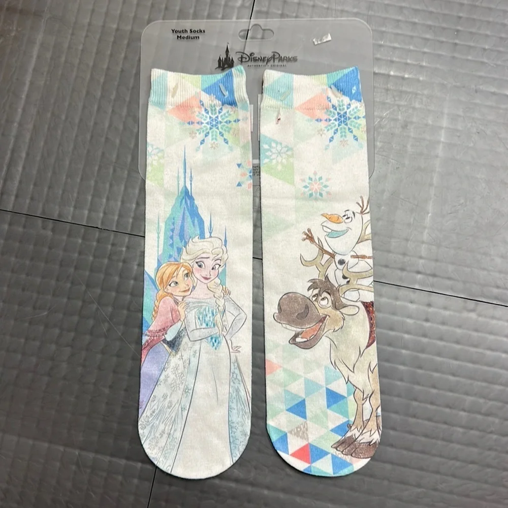 DISNEY PARKS YOUTH MEDIUM SOCKS FROZE ELSA AND ANNA